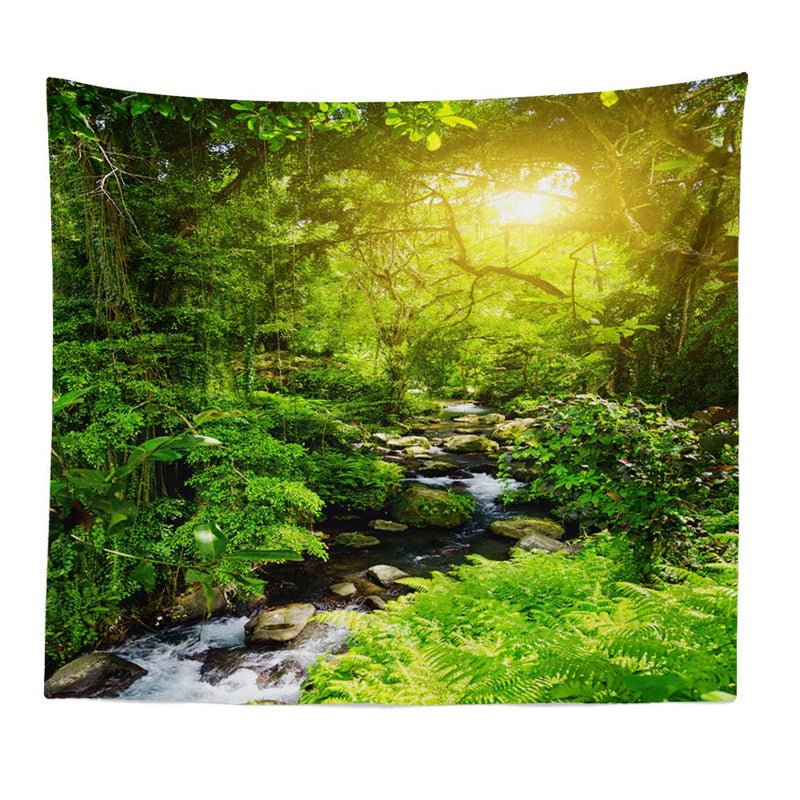 Llamazing Forest Tapestry - Home Decor Landscape for Living Room & Bedroom (Forest Creek, 60''L51''W) - Image 2